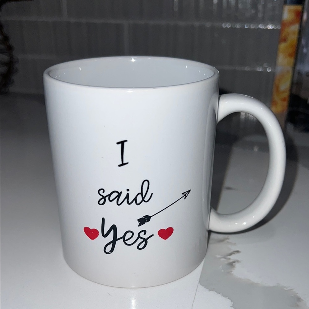 White 'I Said Yes' Mug